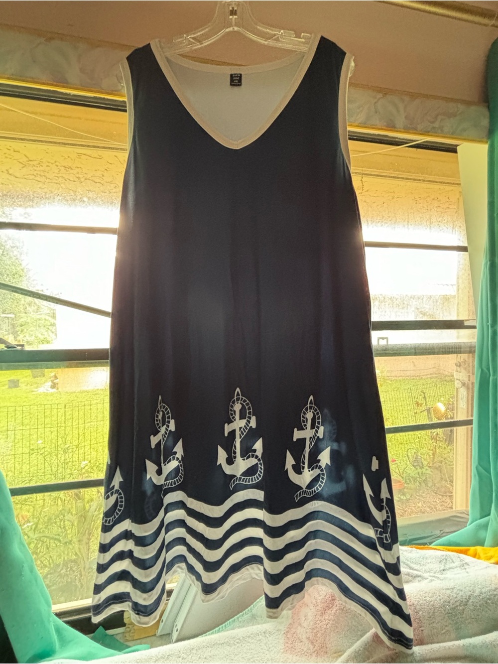 Navy and White Nautical Anchor Dress